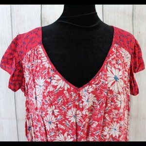 PURE ENERGY Lightweight Rayon, Daisy Print, Flutter Sleeve